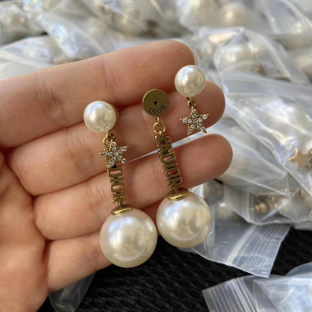 

AIMGAL Jewelry vintage brass letter star s925 studs pure silver earrings Suitable for party Holiday gift