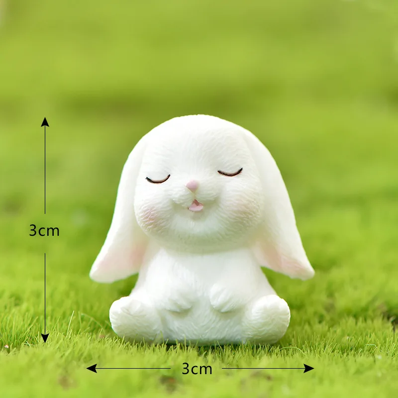 1 Set Cute Rabbit Carrots House Horticultural Plants Resin Accessories For Micro Landscape Decoration Animal Cartoon Mini Figure