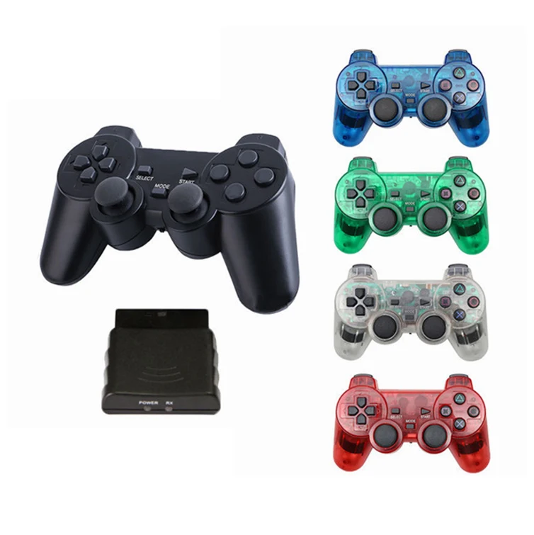 

2.4G Wireless Joystick For Sony PS2 Controller Controle Vibration Console For PS2 Gamepad, Transparent green,transparent white,transparent red,transparent blue