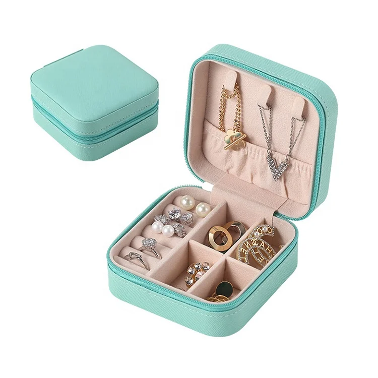 

necklace earring gift packaging jewelry storage case cosmetic organizer pink jewelry box, Four colors