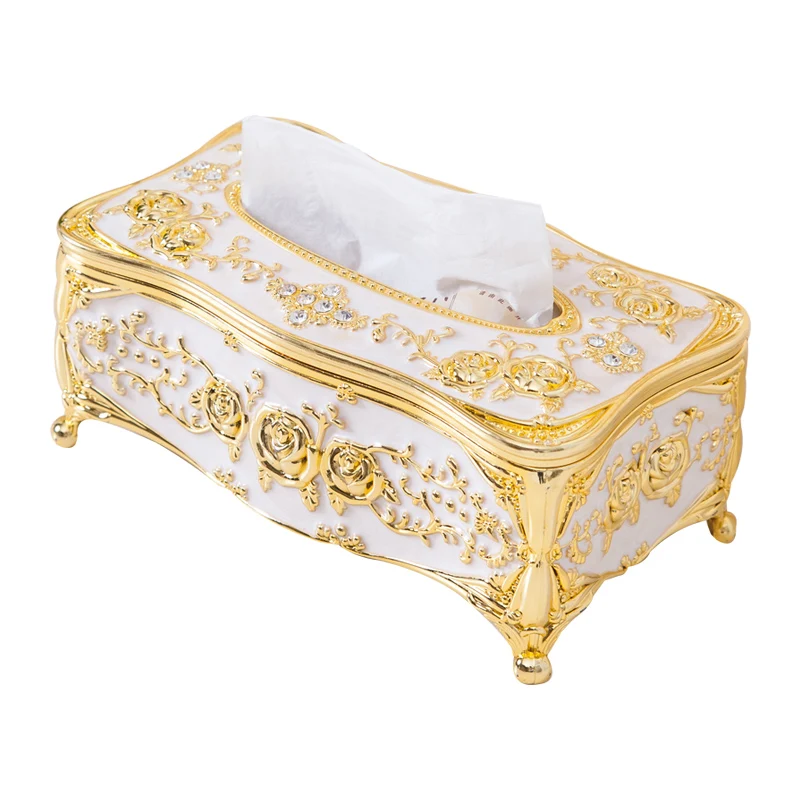 

European luxury electroplated acrylic tissue box cover for home, Red, yellow, green, blue, purple, white, pink, golden pink