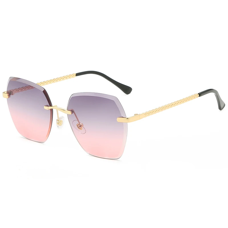 

Luxury Tinted Rimless Polygon Sun Glasses Brand Designer Occhiali da Sole Metal Frame Oculos de Sol Sunglasses Women 2021, Custom colors