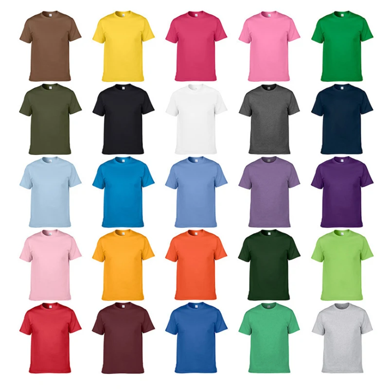 

Wholesale Custom Men T Shirts Printing Tee Shirt Designs Heat transfer printing 190G 100% Cotton In Stock, Customized colors
