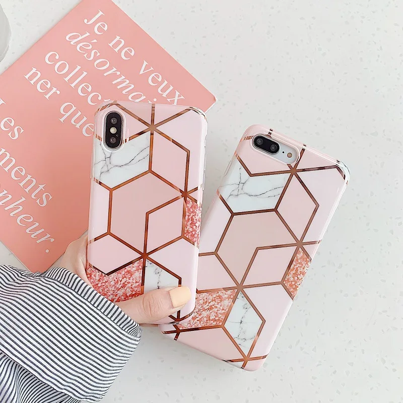 

For iPhone 11 Case IMD Marble TPU Phone Cover for iPhone 8 True Color Case