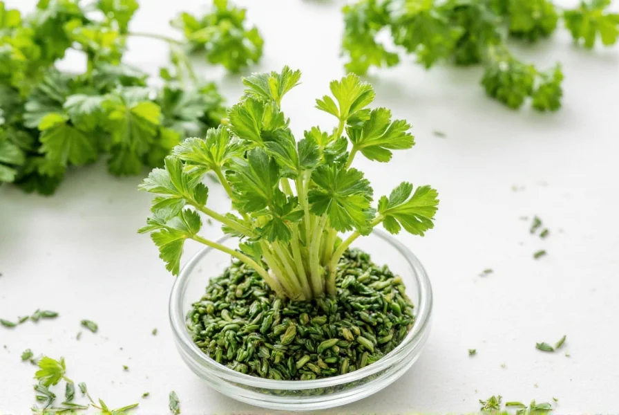 Air drying parsley indoors