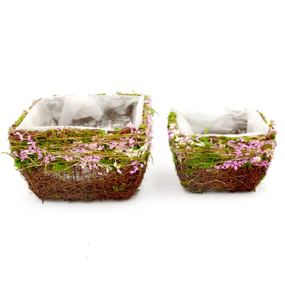 

Moss flower pots square shaped moss planters for outdoor garden decoration, Green