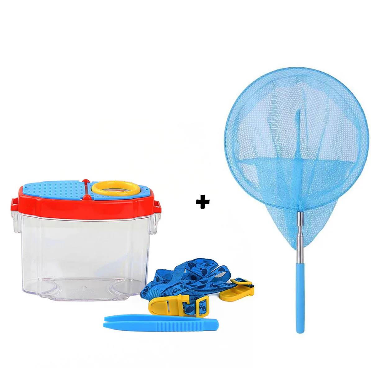 

Portable lanyard insect observation box children's outdoor insect magnifying glass observation insect net set of toys