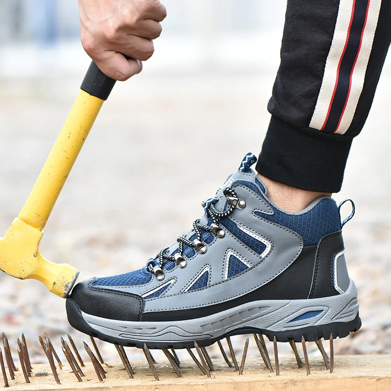 

Dropshipping Factory industrial protective work boot breathable steel toe saftey shoes big size safety shoes for men, Grey