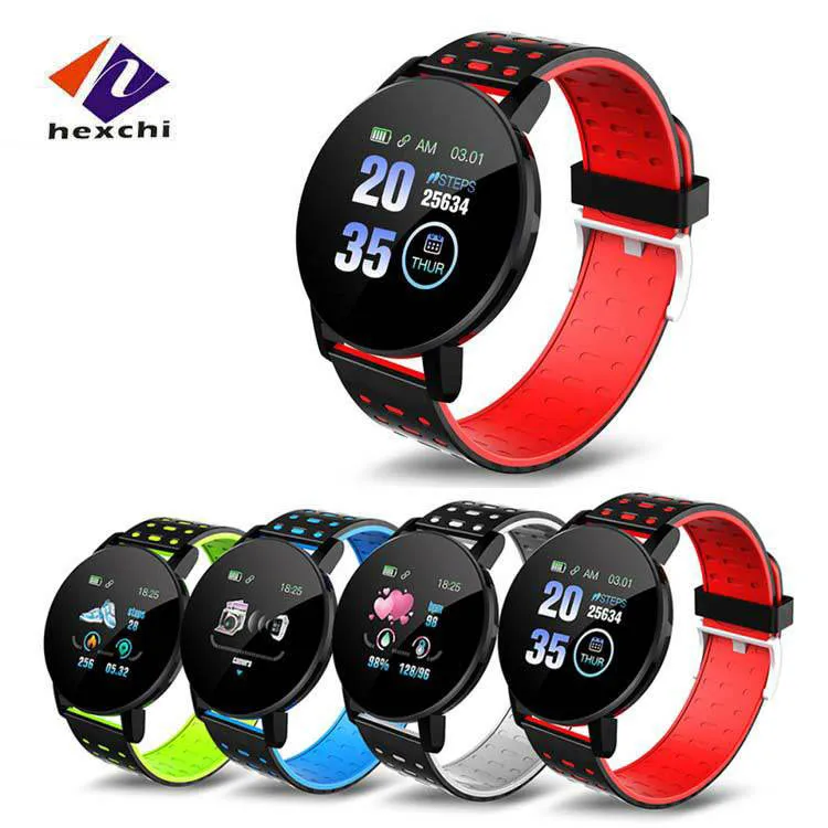 

119 Plus Smart Band Heart Rate Blood Pressure Smart Watch Man Women Wristband Sports Fitness Bracelet Waterproof Smartwatch