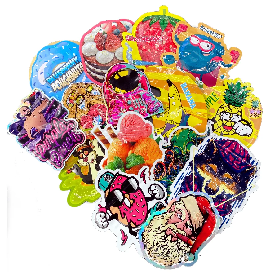 

Custom Gummies Sour Crawlers Twisted Medicated Peach Patch Tropical Edible Packaging Mylar Bags
