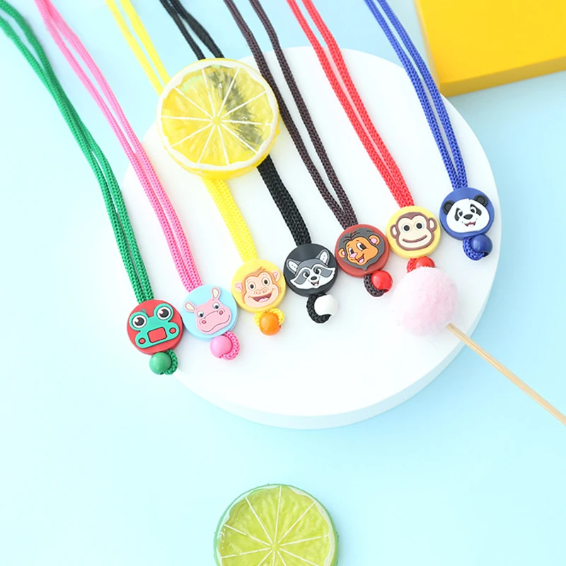 

Cute Cartoon Animal Pattern Spectacles Masking Eye Glasses Eyewear Cord Rope Lanyard Adjustable Nylon Facemask Chains For Kids, 10 colors/customizable
