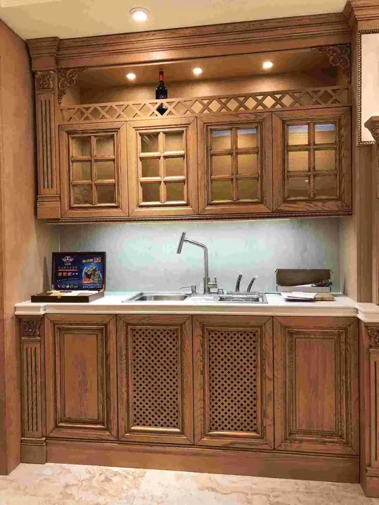 Luxury Solid Oak Wood Kitchen Design For Entire House Modular
