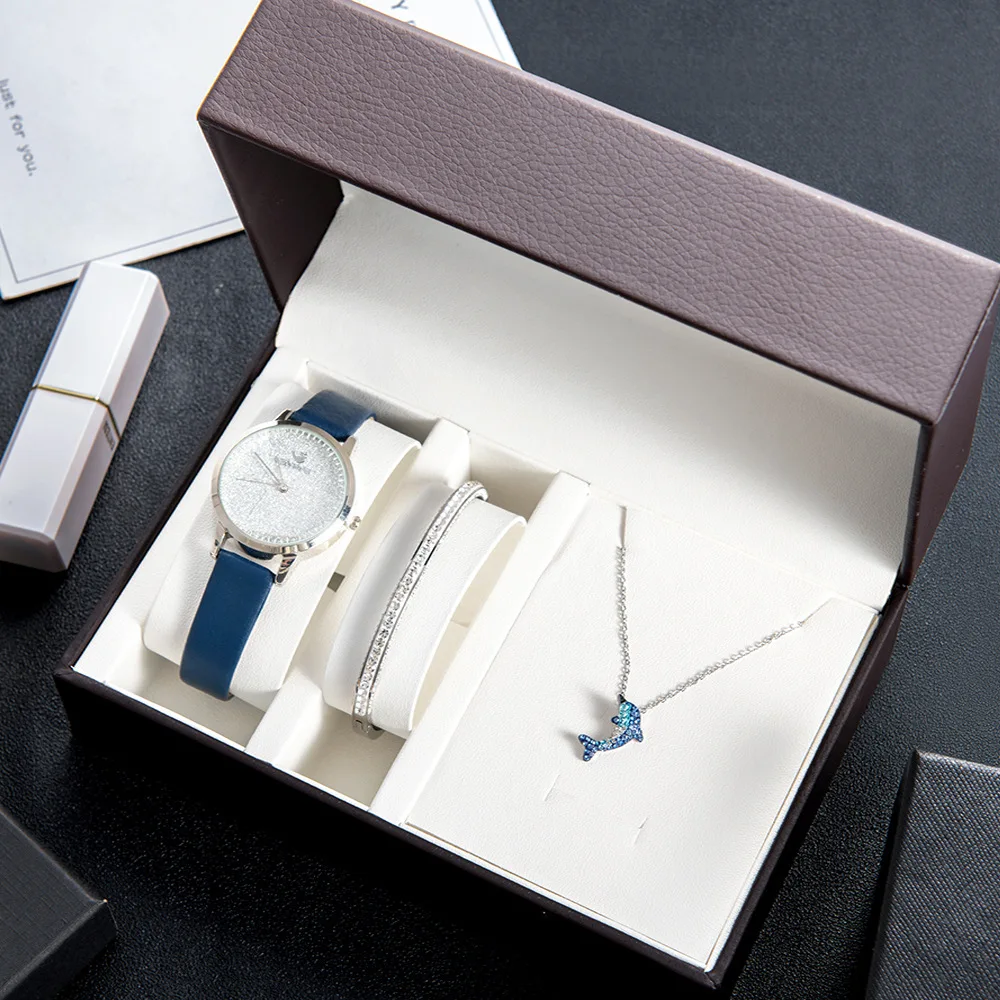 

Starry Sky Lady Wrist Watch Fashion Bracelet and Watch Set ladies necklace and watchs, As pic