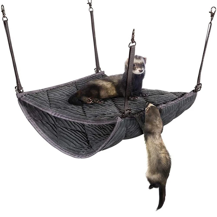 

Pet Bedding Accessories Playset for Small Animal Cage and Bed Wholesale Ferret Hammock, Grey