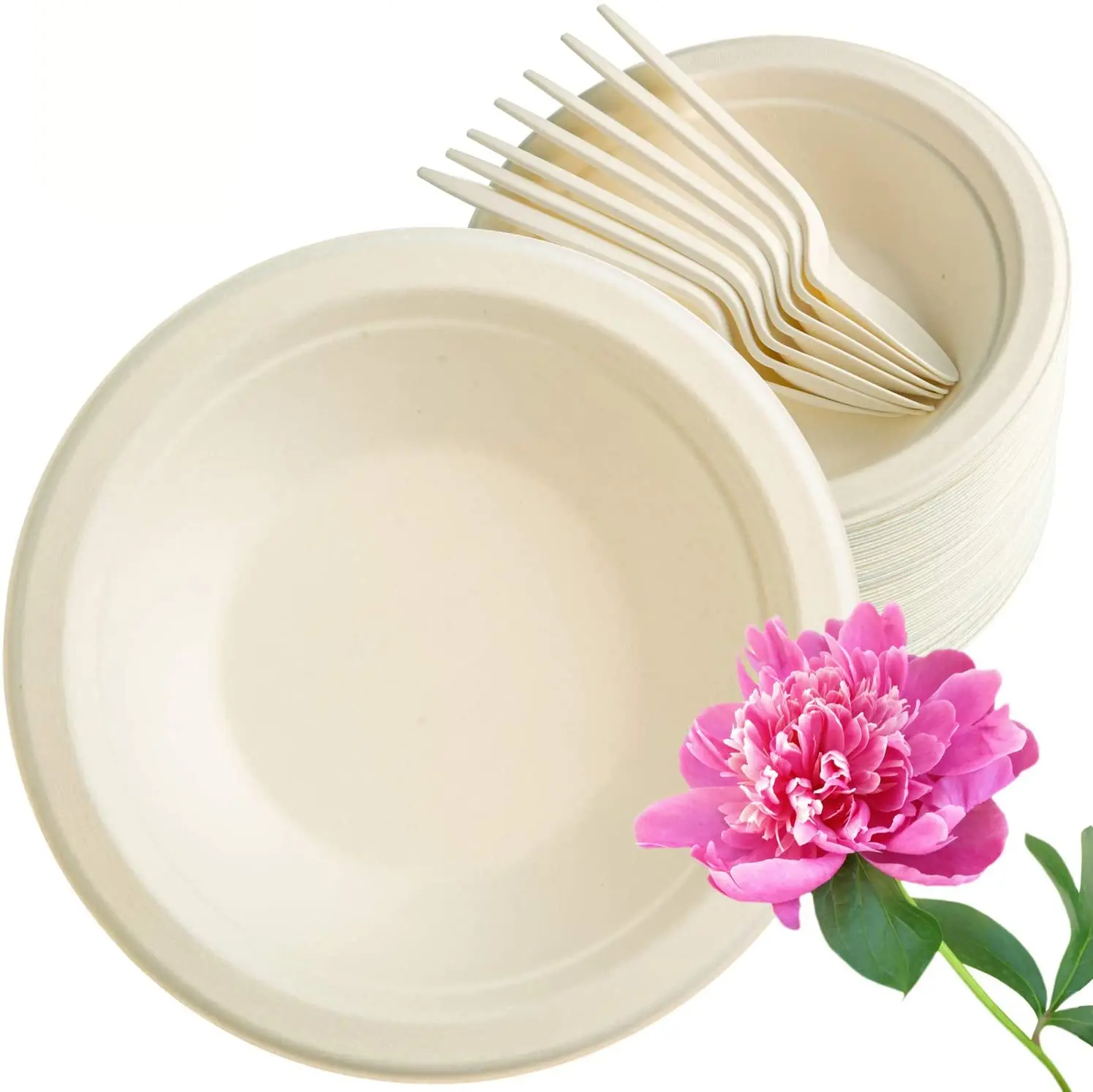 

Disposable White Sugarcane Paper Soup Bucket Fast Food Paper Bowl Packing Box Porridge Bucket