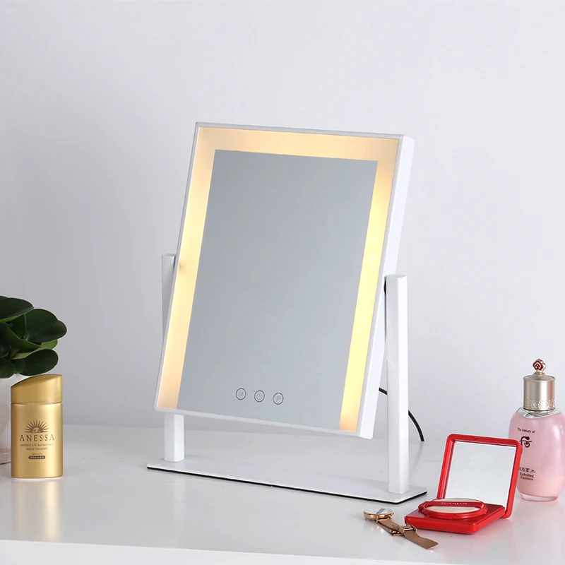 

Makeup mirror desktop cosmetic adjustable vanity white mirror with LED Lights