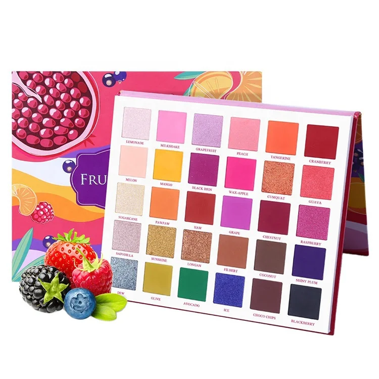 

Hot Sale 30 Colors Fruit New Private Label Eye shadow Palette Matte Glitter Shimmer Beauty Makeup Cosmetics, Muliti-color