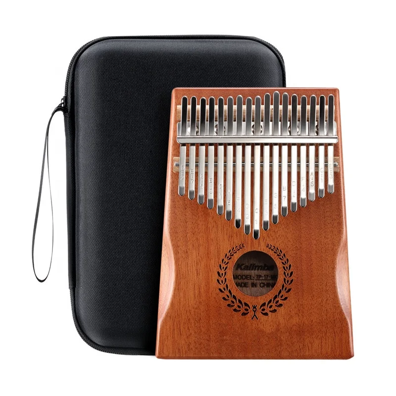 Kalimba Thumb Piano Finger Mbira Kids Adults Instrument Transparent (NATURAL) 17 Keys Mahogany Playing Music Songs Carb Steel