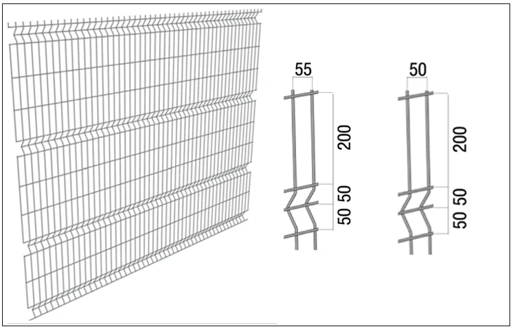 2230mm x 2500mm Wire Mesh Fence Panels Mesh Opening 50mm x 200mm available 3.00mm ,4.00mm ,5.00mm