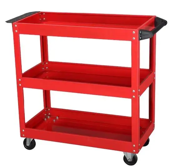 Tool Carts to Save Space Three-tier Storage Racks and Parts Storage Tool Trolley Tool Cabinet With Wheels