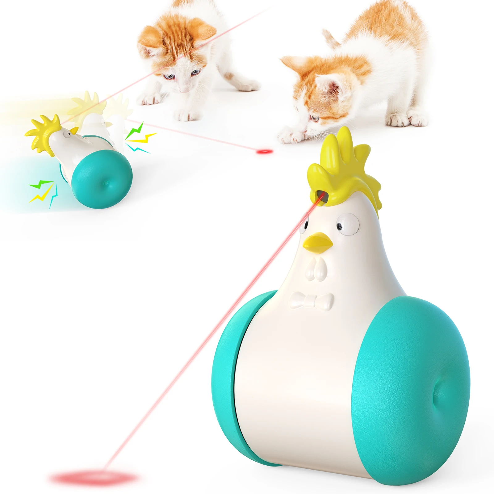 

Pop Play Training Exercise Funny Interactive Motion Popping Cat Catnip Toy Laser Light Led Motorised Cat Toys