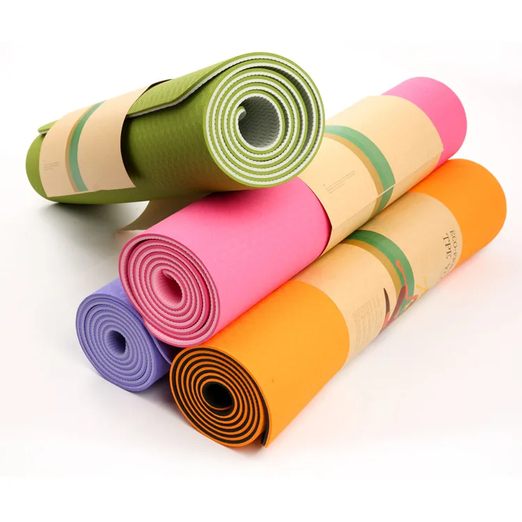 

Large Yoga Mat with Strap, Non Slip Fitness Exercise Mats TPE Eco Friendly Pad Workout Mat for Yoga