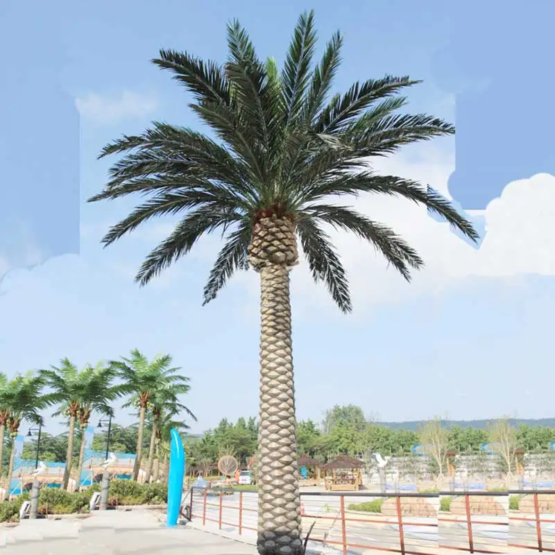 

Mall Beach Outdoor Decorative Fiberglass Trunk Coconut Trees Artificial Plants Date Palm Tree For Sale