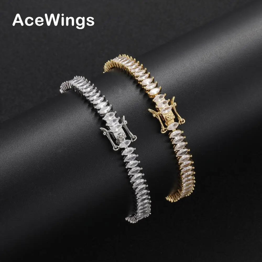 BB116   5mm  Tennis  Bracelet  Brass Setting Zircon  Hip Hop Iced Out  Female Jewelry