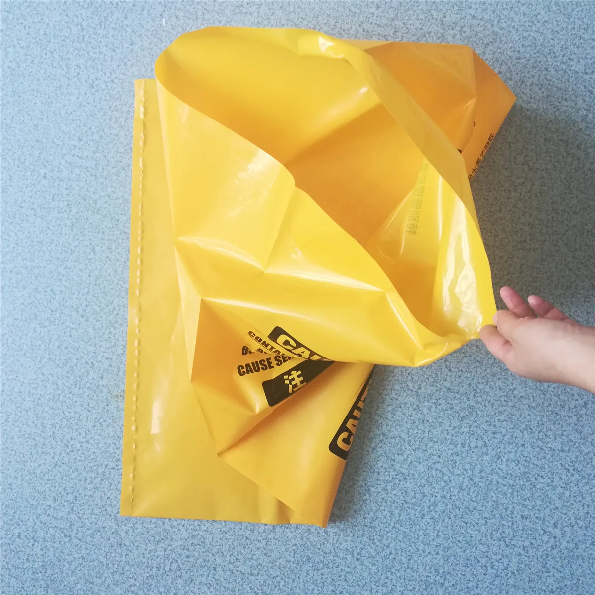 
China factory durable yellow plastic asbestos garbage bag 