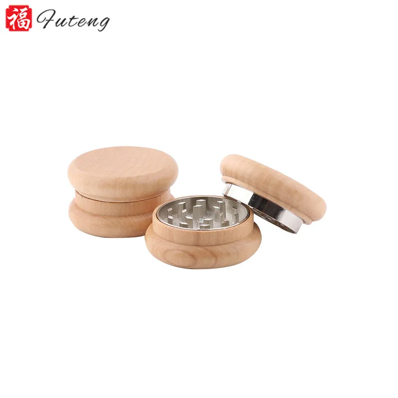 Futeng High Quality Wooden 55mm Herb Grinder 2 Parts Wood Tobacco Dry Herb Grinder Wholesale
