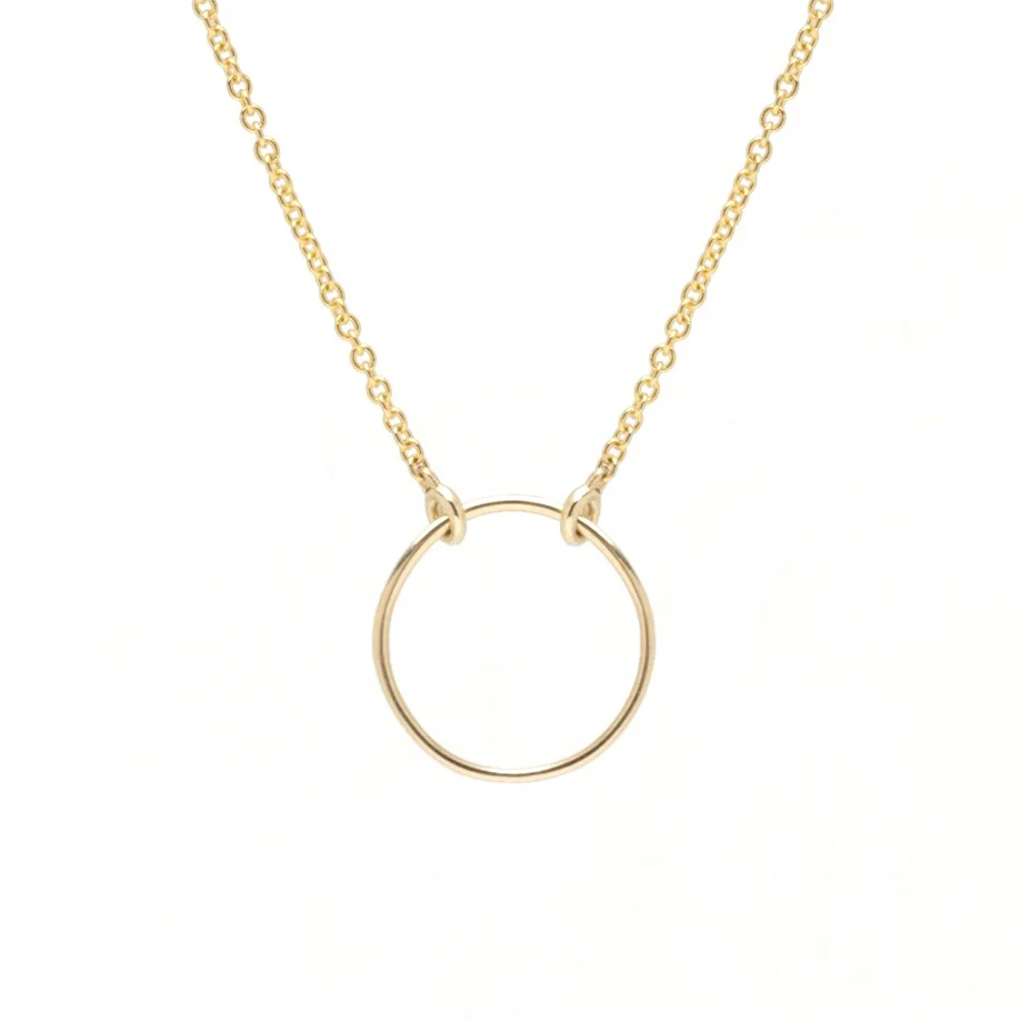 

Gemnel minimalist design dainty 925 silver 18k gold jewelry circle pendant necklace women