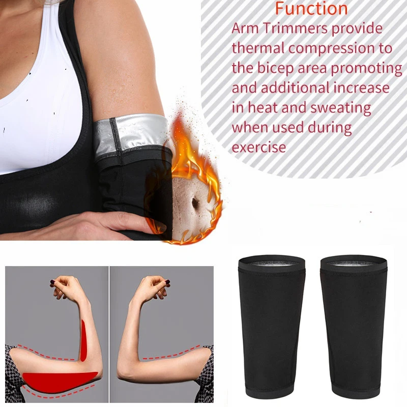 

New Sweat Sauna Arm Band Women Elastic Compression Arm Shaping Sleeves Anti Cellulite Arm Shapers