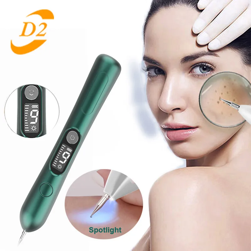 

Hot 9 Gears Laser Plasma Pen Skin Tag Removal Mole Remover Freckles Wart Tattoo Dark Spot Remover LCD Multifunction Beauty Tool