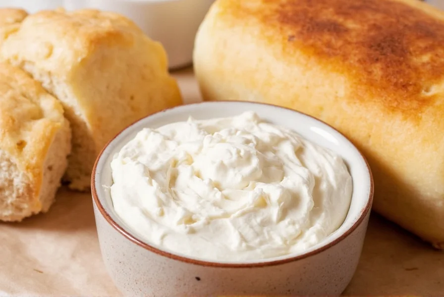 Step-by-step process of making homemade cinnamon cream cheese in a bowl with ingredients arranged neatly around it