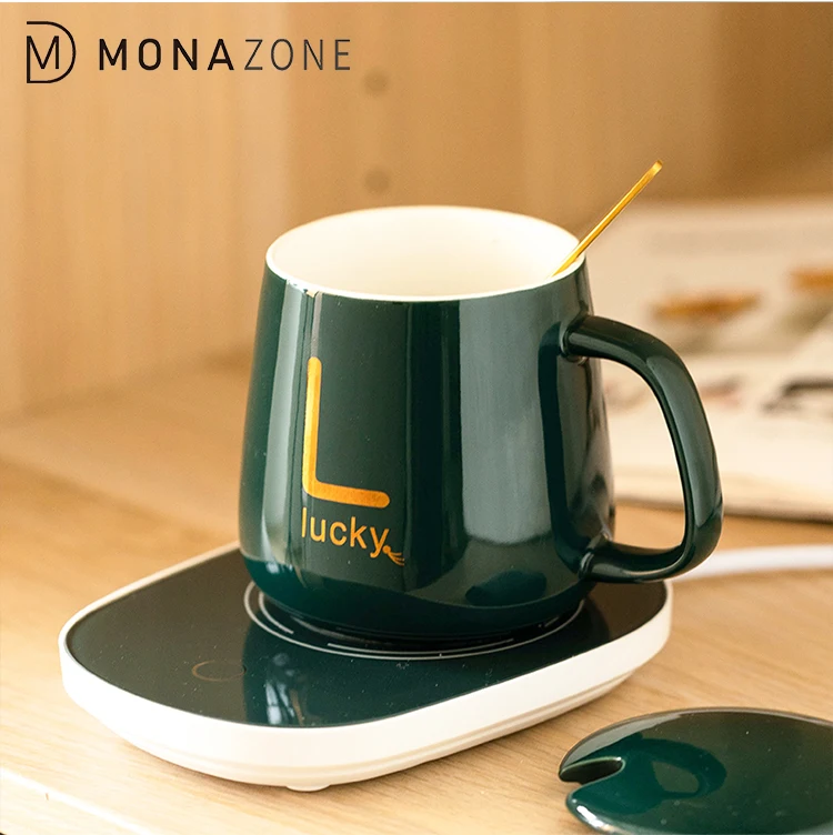 

MONAZONE Office Mug With Heating Base Creative Mug Ceramic Coffee Cup Gift Box