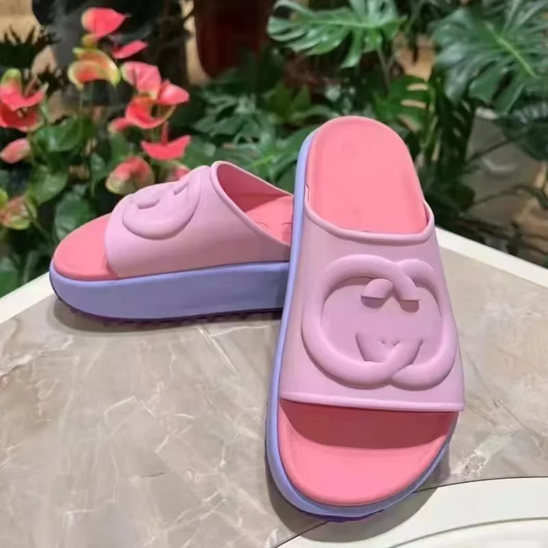 

#Hot Selling# The G Brand Original Designer famous brand shoes slippers loafers slides men platform women wedge sandals