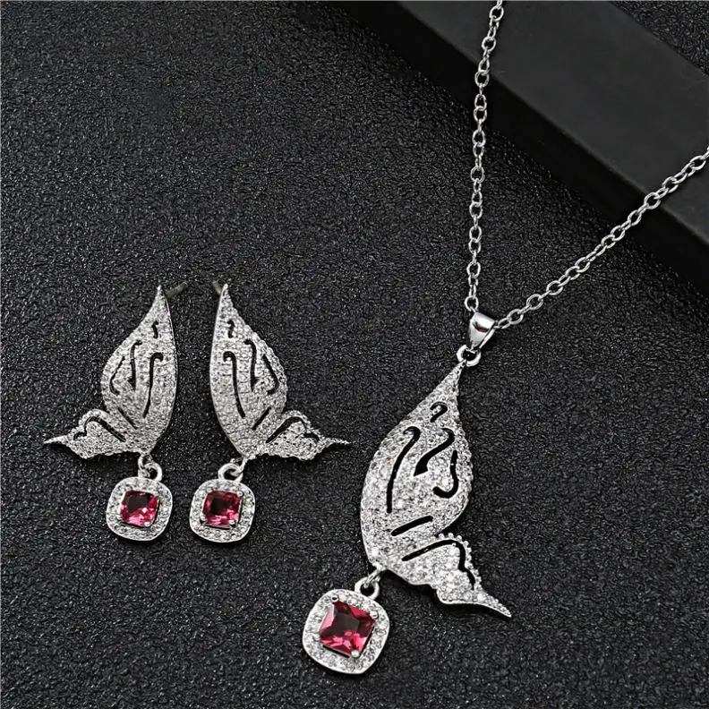 

Cheerfeel NA-347 women fashion zircon wholesale jewelry butterfly necklace, Silver