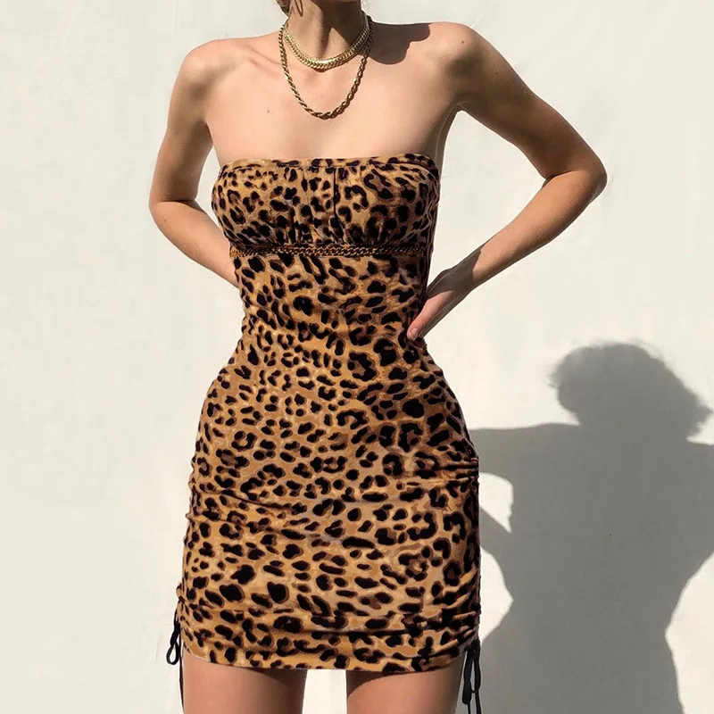 

Hot Sale New Style Women's Sexy One-line Neck Halter Drawstring Dress