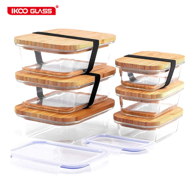 

New Fashion Glass Food Storage Container With bamboo lid