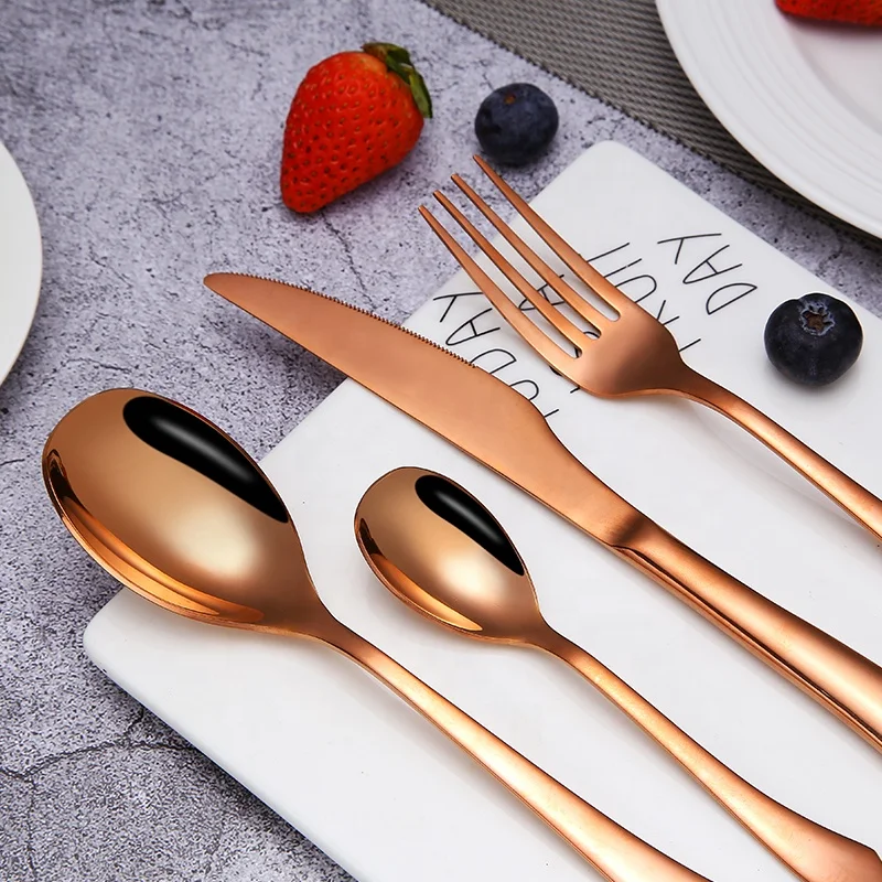 

Copper Rose Gold Flatware Sets Royal Stainless Steel Cutlery Set Cookware Set, Copper/or silver, black,gold,champagnepurple as customized