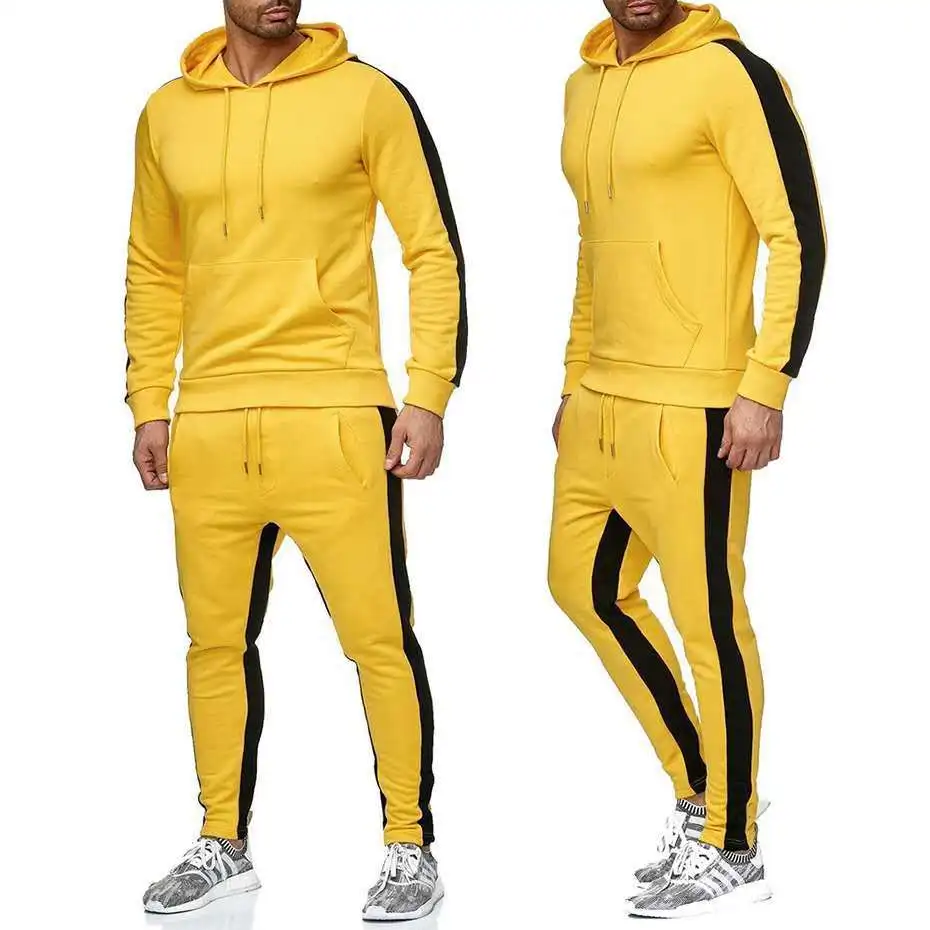 

oem Men's Joggers Fall Winter Casual Sportswear Sweatshirts Suit Hoodie Training plus size Tracksuit Men Two Piece Pants Set, Picture