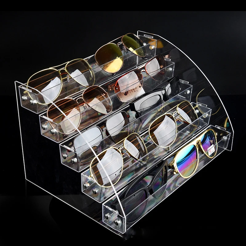 

2021 Transparant Acrylic 7 Multi Layers Sunglasses and eyeglasses display holder organizer display, Transparent