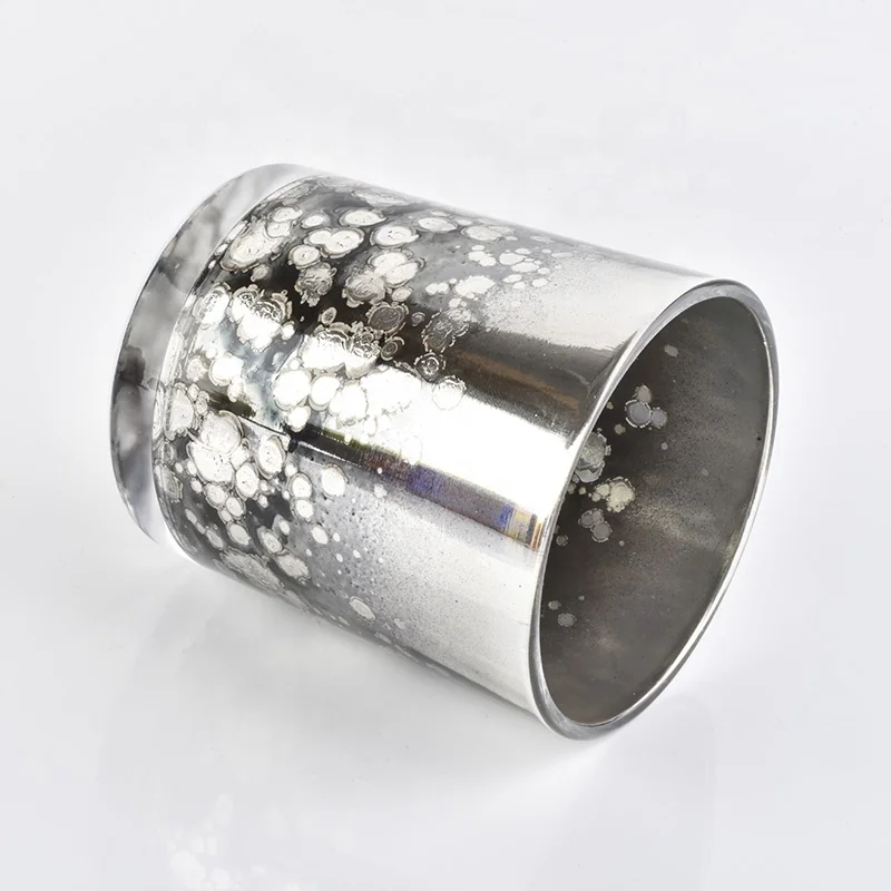 Roman antique silver Glass Candle Jars