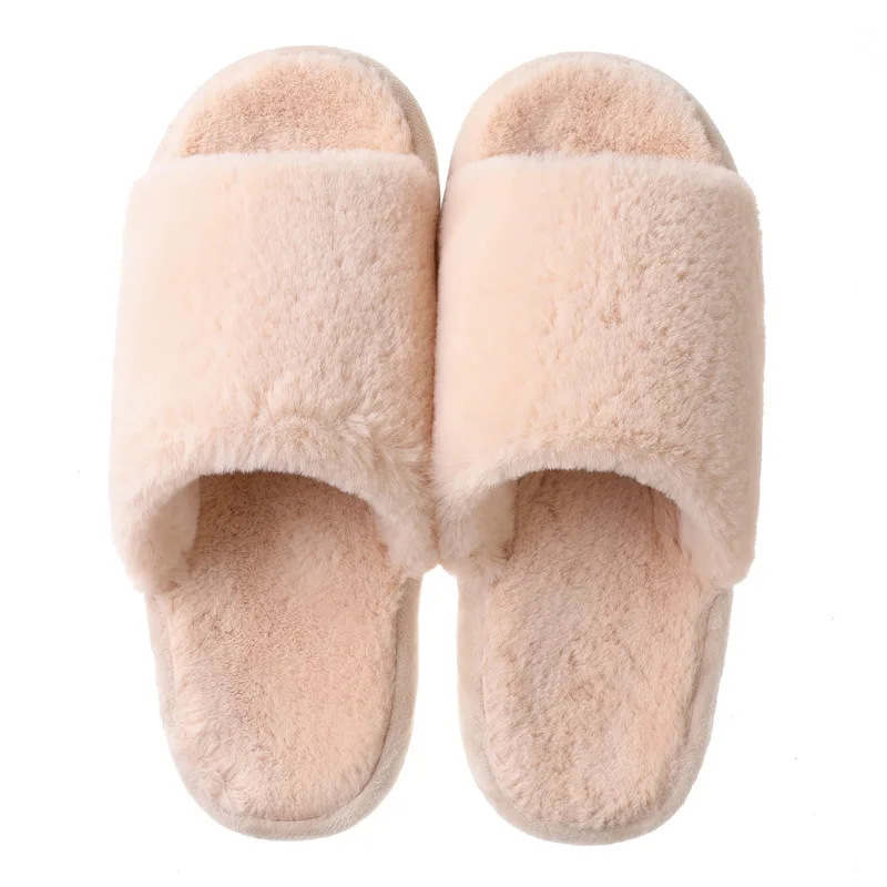 

Japanese Style Wood Floor Plush Winter and Autumn Women Indoor Home Furnishing Man Couple Light Slippers, 4 colors