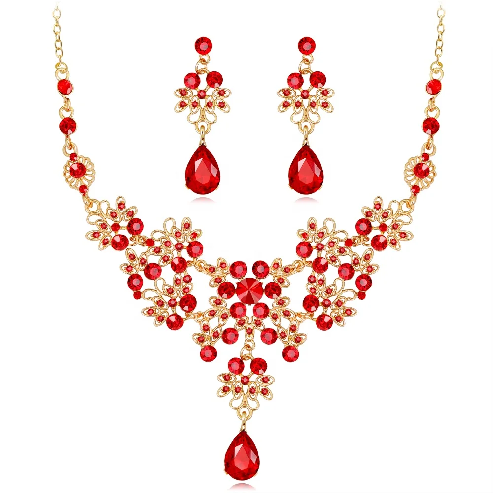 

Luxurious and Beautiful Bridal Rhinestone Jewelry Set, Picture shows