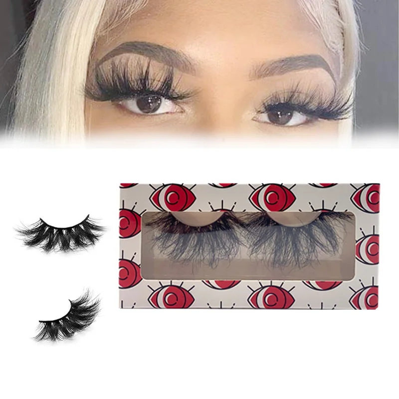 

25mm Fluffy 3D Mink Eyelashes Wholesale Eyelash Vendor 100% Real Mink Eyelashes, Natural black