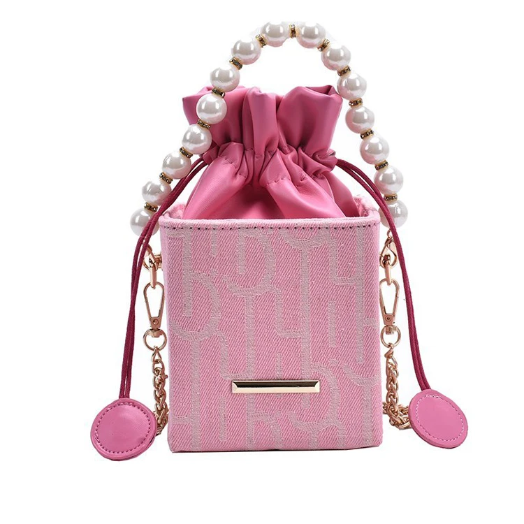 

2021 hot sale Wholesale Ladies Handbags Mini Purses Popular Small Chain Crossbody Pearl Shoulder Bags For Women, Black,navy,sky,pink