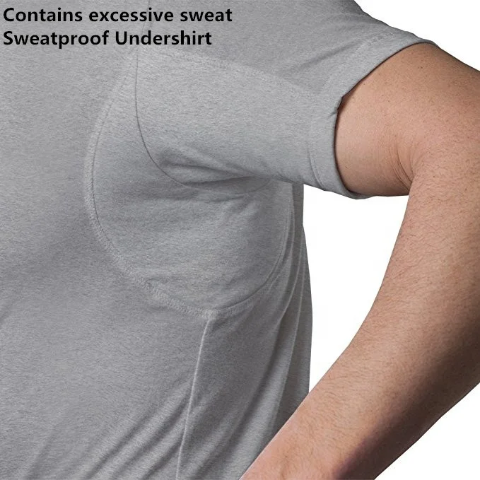 

plus size Men cotton bamboo sweatproof anti sweat t shirt against underarm sweat proof fitness t-shirt men's t-shirts