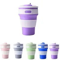 

Portable 350 ML Travel Drinking Coffee Cup Retractable Folding Silicone reusable Coffee Cup