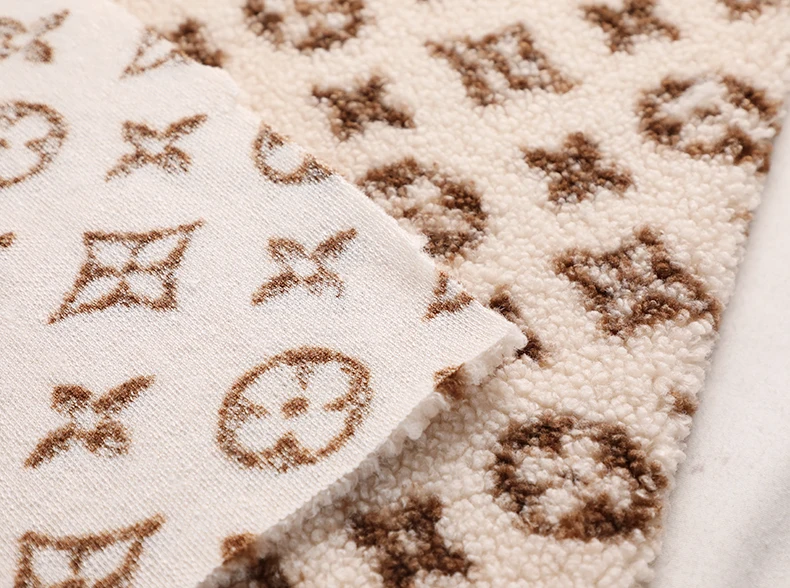 digital printed single side wool fur fleece sherpa fabric for